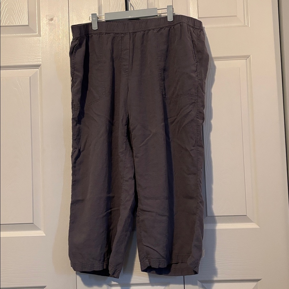 Pure Jill linen blend capri size 2X grey - Picture 2 of 5
